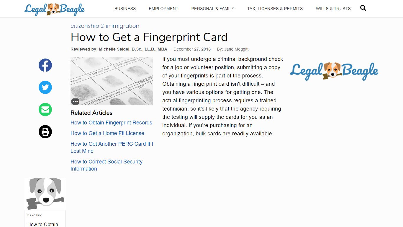 How to Get a Fingerprint Card | Legal Beagle